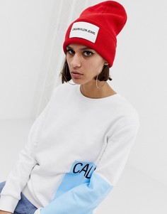 Шапка-бини с логотипом Calvin Klein Jeans - Красный