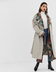 Макинтош с вышивкой ASOS DESIGN - Кремовый