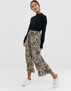 Плиссированные кюлоты с принтом зебры ASOS DESIGN - Мульти