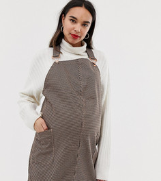 Платье-сарафан с черным узором гусиная лапка New Look Maternity - Черный