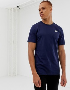 Темно-синяя футболка Nike Club Futura - Темно-синий