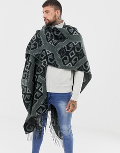 Кейп с монохромным ацтекским принтом ASOS DESIGN - Черный