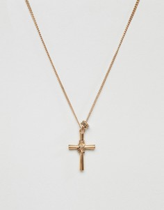 Золотистое ожерелье с крестом Icon Brand - Золотой