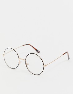 Круглые очки в коричневой оправе Reclaimed Vintage Inspired эксклюзивно для ASOS - Коричневый