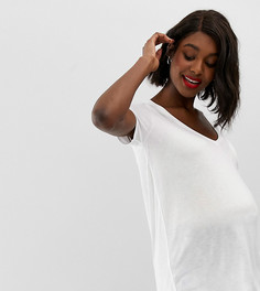 Белая футболка с короткими рукавами и V-образным вырезом ASOS DESIGN Maternity - Белый