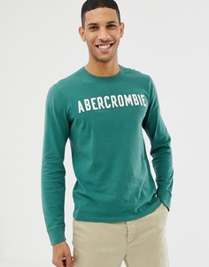 Зеленый лонгслив с логотипом Abercrombie & Fitch - Зеленый