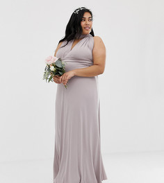 Эксклюзивное серое платье-трансформер макси для подружки невесты TFNC Plus - Серый