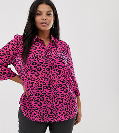 Рубашка с леопардовым принтом ASOS DESIGN Curve - Мульти