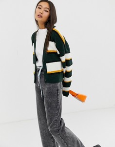 Полосатый кардиган прямого кроя COLLUSION - Мульти