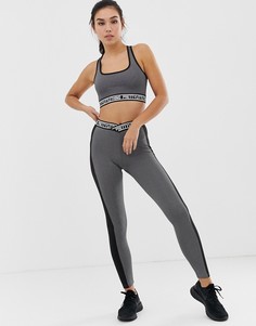Серые спортивные леггинсы с контрастными полосками PrettyLittleThing - Серый