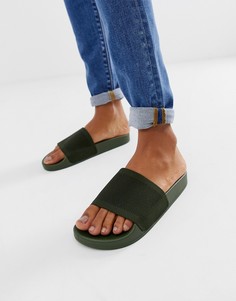 Шлепанцы с трикотажными ремешками ASOS DESIGN - Зеленый