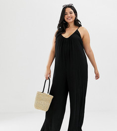 Комбинезон с глубоким вырезом сзади ASOS DESIGN Curve - Черный