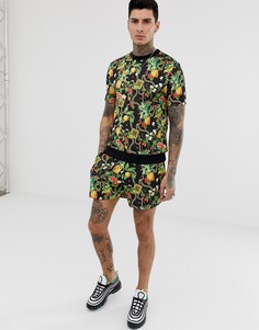 Спортивный костюм с шортами и принтом ASOS DESIGN - Черный