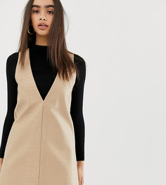 Структурированное платье мини с эффектом крокодиловой кожи UNIQUE21 - Кремовый