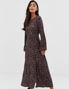 Платье макси с цветочным принтом Pull&Bear - Черный