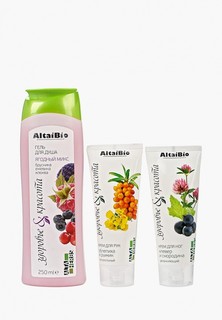 Набор для ухода за телом Две Линии (гель для душа Ягод/микс, крем для рук Обл/рыжик, крем для ног/увл. Клевер/смородина)