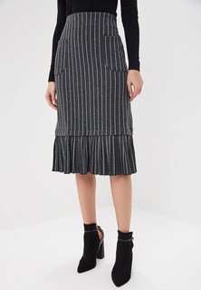 Юбка LOST INK MIDI SKIRT IN STRIPE WITH PLEATED HEM