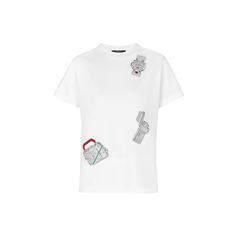 Хлопчатобумажная футболка в вышивкой Stickers  Louis Vuitton