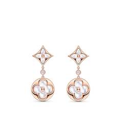 Серьги Color Blossom, розовое золото, белый перламутр и бриллианты Louis Vuitton