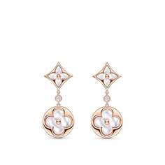 Серьги Color Blossom, розовое золото, белый перламутр и бриллианты Louis Vuitton