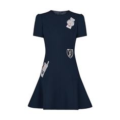Платье с вышивкой и коротким широким подолом Louis Vuitton