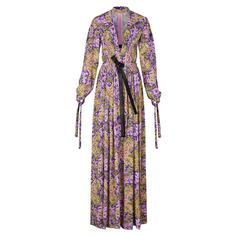 Платье с поясом из крепа с принтом Dreamlike Flower Louis Vuitton