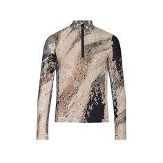 Футболка с длинным рукавом Half Zip Reflective Monogram Print Louis Vuitton