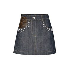 Юбка с заклепками из денима Louis Vuitton