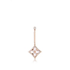Длинная серьга Color Blossom Star, розовое золото белый перламутр и бриллиант Louis Vuitton