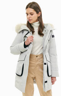 Зимний пуховик с карманами и капюшоном Peuterey