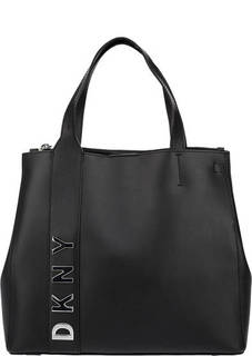 Кожаная сумка с логотипом бренда Dkny