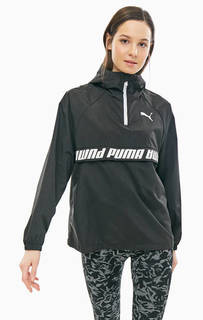 Черная ветровка-анорак с капюшоном Puma