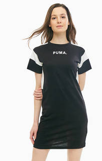 Короткое хлопковое платье в спортивном стиле Puma