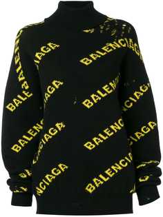 Balenciaga свитер с высокой горловиной и логотипом