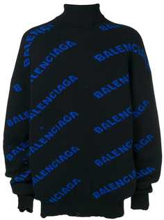 Balenciaga свитер с высокой горловиной и логотипом
