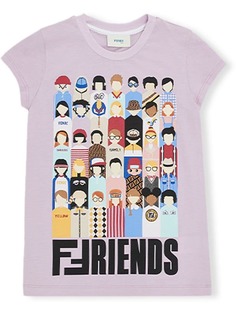 Fendi Kids футболка с принтом Family