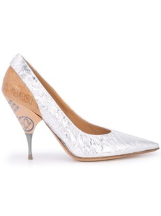 Maison Margiela foil and wood pumps