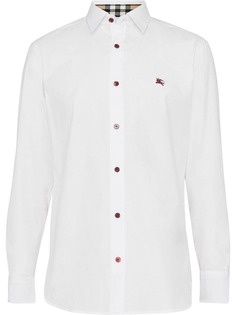 Burberry эластичная рубашка с контрастными пуговицами