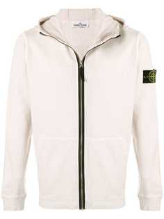 Stone Island толстовка на молнии с капюшоном и логотипом