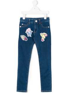 Kenzo Kids джинсы "скинни" с заплатками