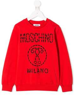 Moschino Kids свитер с нашивкой-логотипом