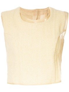 Comme Des Garçons Vintage блузка без рукавов c прозрачными вставками