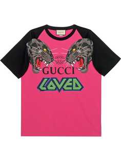 Gucci футболка в стиле оверсайз с принтом тигров