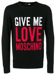 Love Moschino Give Me Love print jumper