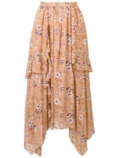 Ulla Johnson асимметричная юбка с цветочным принтом