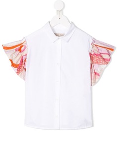 Emilio Pucci Junior рубашка с контрастными рукавами