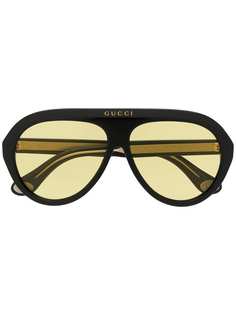 Gucci Eyewear затемненные солнцезащитные очки-авиаторы