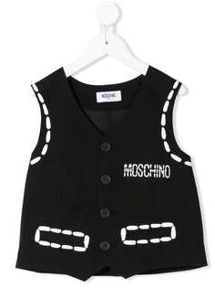 Moschino Kids жилет с логотипом и контрастной строчкой