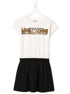 Moschino Kids платье-футболка с тигром