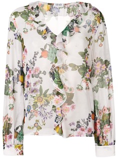 Liu Jo блузка с цветочным принтом и оборками